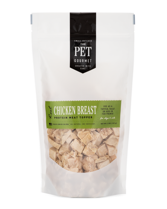 Freeze dried chicken breast chunks for high protein dog treats
