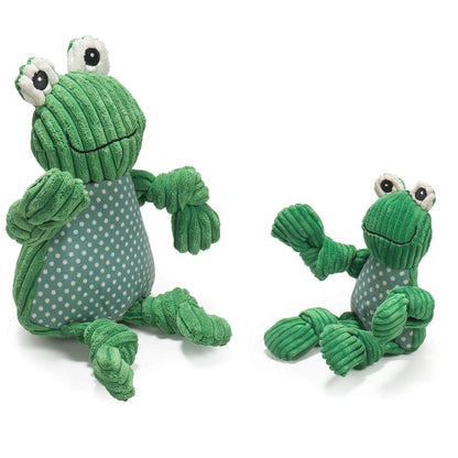Fergie Frog Knottie® durable knotted plush dog toy with squeakers and Tuffut Technology