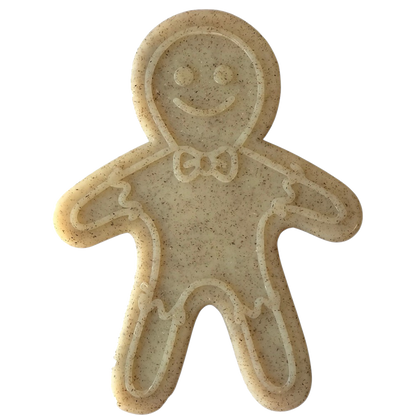 Gingerbread Man Nylon Dog Chew Toy made in USA for aggressive chewers, ultra-durable festive dog toy with treat pockets and textured surface