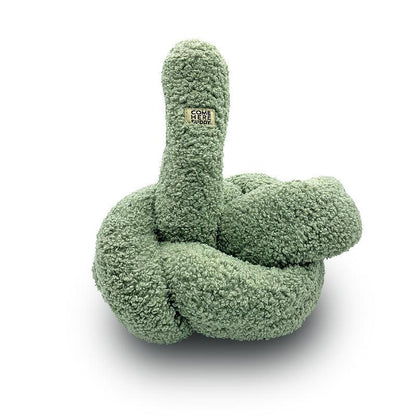 Green plush velvet Super Knott dog toy with durable double-stitched seams and squeakers on both ends