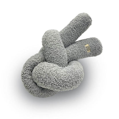 Super Knott large gray plush dog toy with soft velvet texture and durable double stitching