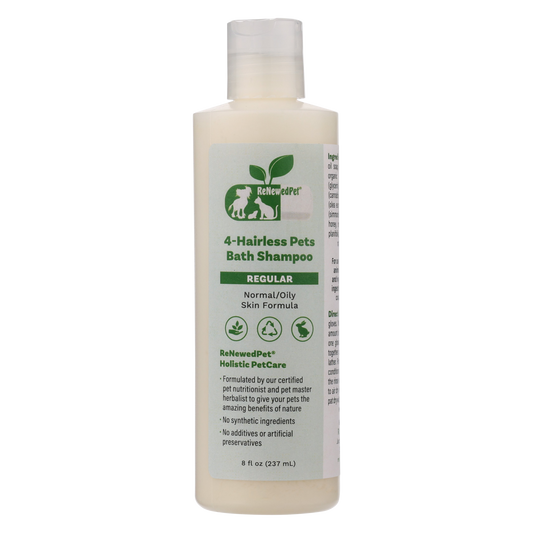 Bottle of 4-HAIRLESS PETS Regular Shampoo for hairless pets