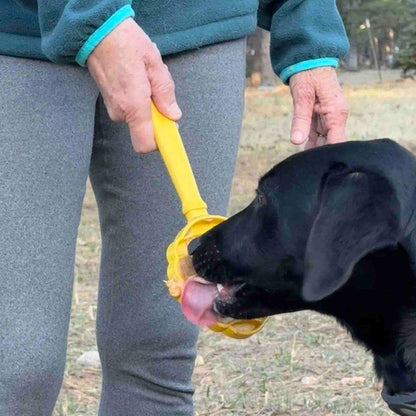 Hand-held eStick interactive dog enrichment lick toy made in USA