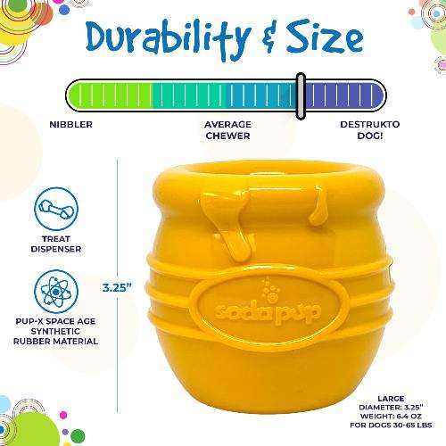 Honey Pot Dog PUP-X rubber treat dispenser toy