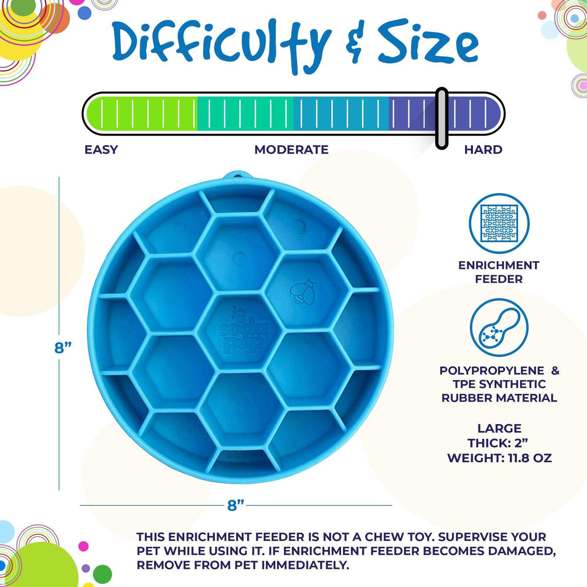 Honeycomb eBowl slow feeder dog bowl for mental enrichment