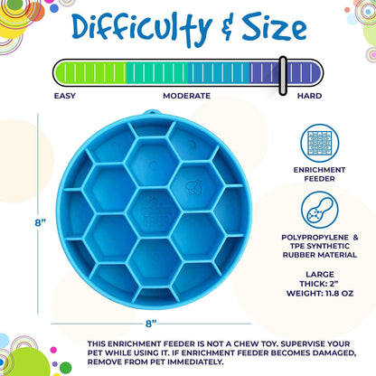 Honeycomb eBowl slow feeder dog bowl for mental enrichment