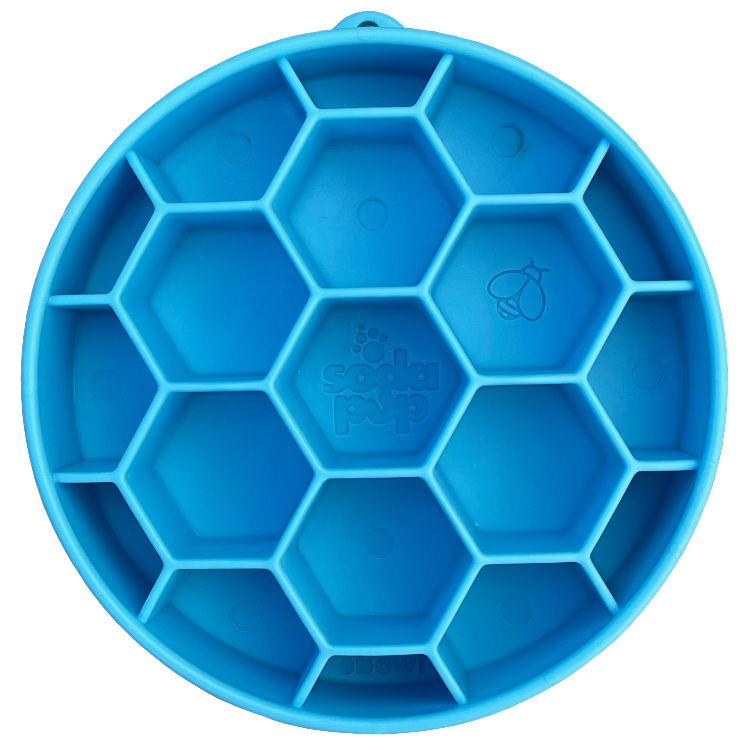 Honeycomb eBowl deep slow feeder dog bowl for mental enrichment