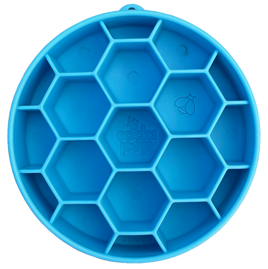 Honeycomb eBowl deep slow feeder dog bowl for mental enrichment