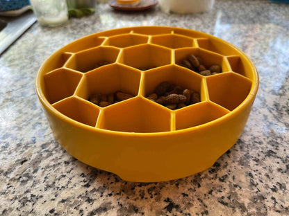 Honeycomb eBowl slow feeder dog bowl for mental enrichment