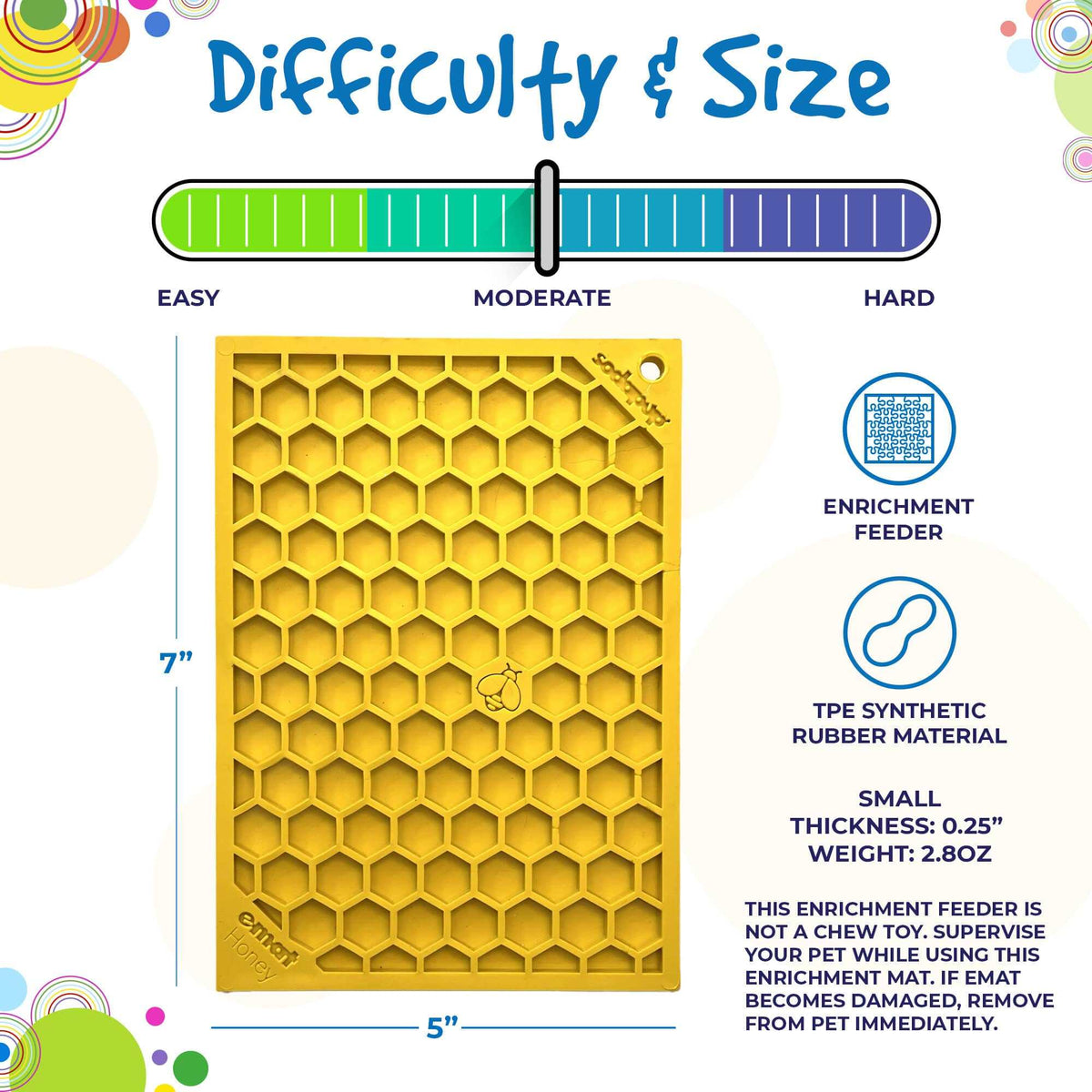 Yellow Honeycomb eMat lick mat for dog enrichment and anxiety relief