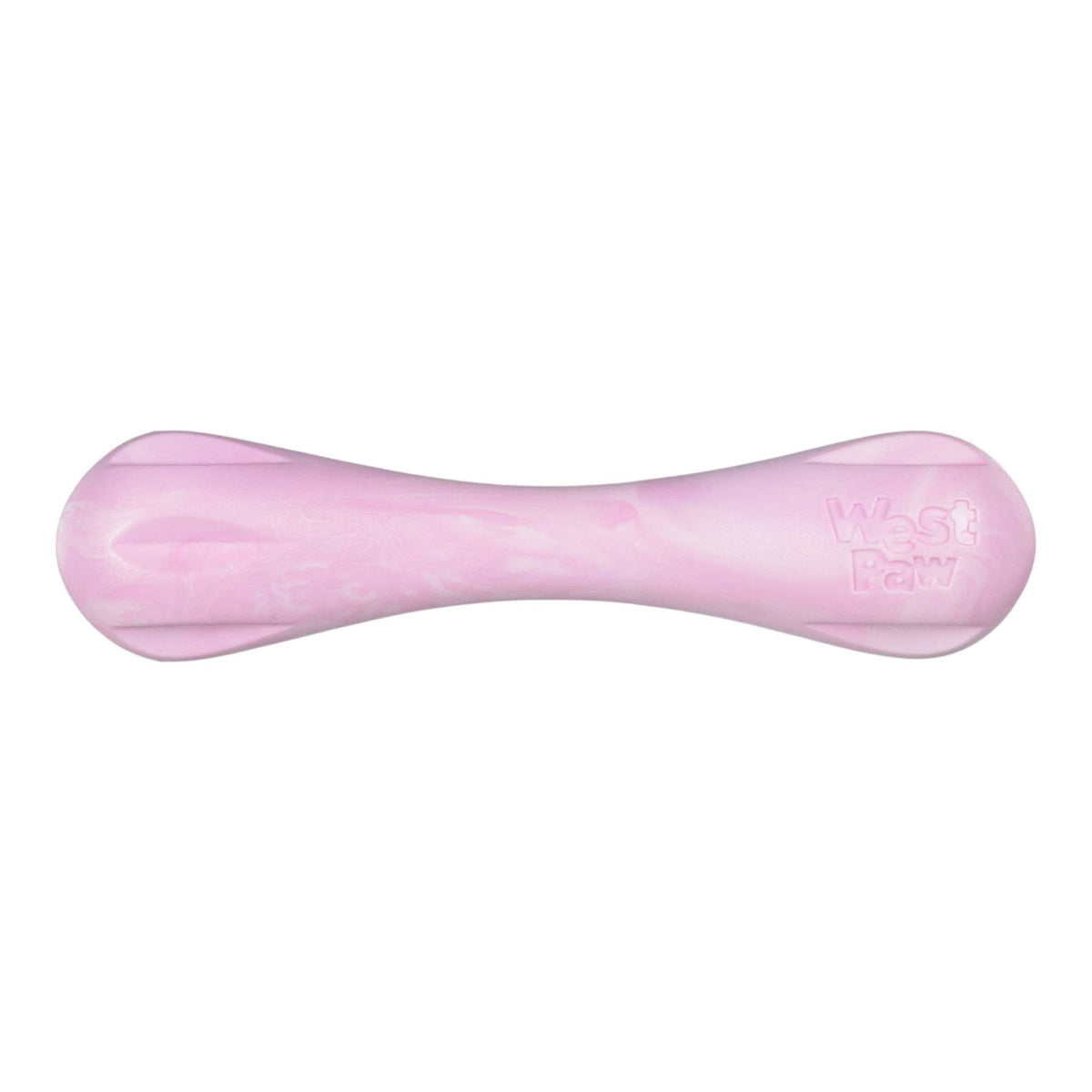 Hurley Bubblegum Swirl durable pink synthetic rubber dog bone toy with a swirl pattern designed for tough chewers