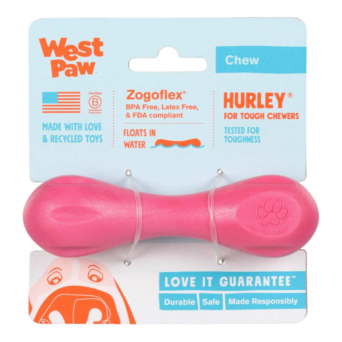 Hurley Geranium durable chewable dog bone safe for tough chewers