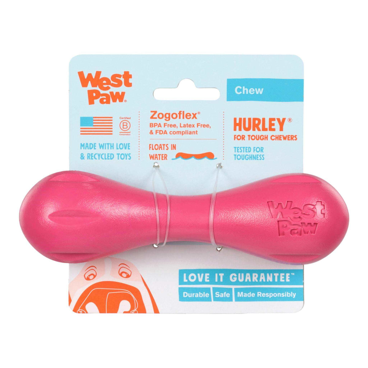 Hurley Geranium tough chewable dog bone safe alternative to sticks