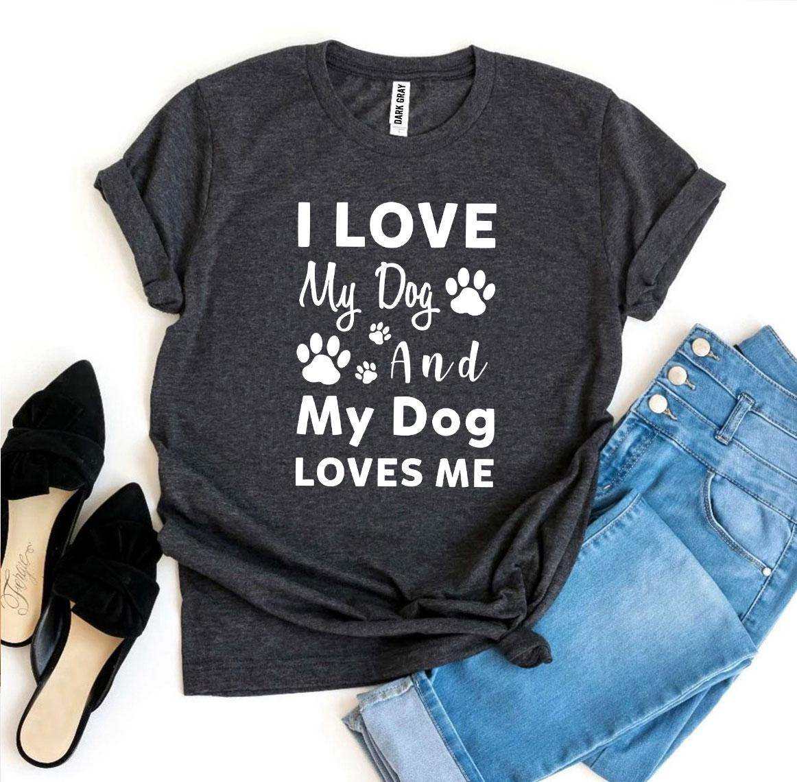 I Love My Dog graphic on soft cotton Bella Canvas t-shirt