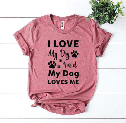 I Love My Dog T-shirt with graphic print on cotton fabric