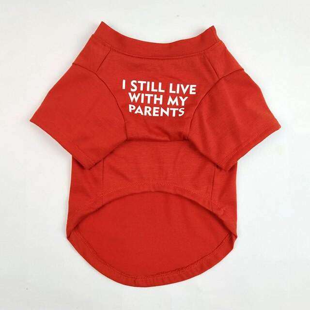Pet wearing I Still Live With My Parents T-Shirt in black