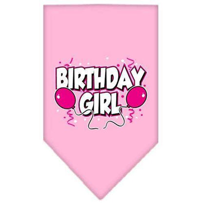 Pet and dog bandana with "Birthday Girl" and "Birthday Boy" text, cotton, durable, machine washable, two sizes for small to large pets