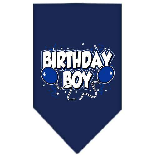 Pet and dog bandana with "Birthday Girl" and "Birthday Boy" screen print, cotton, durable, machine washable