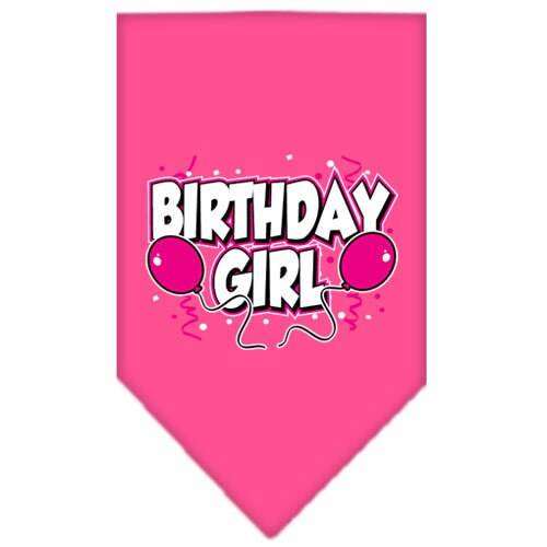 Pet and dog bandana with "Birthday Girl" or "Birthday Boy" screen print, cotton, durable, machine washable.