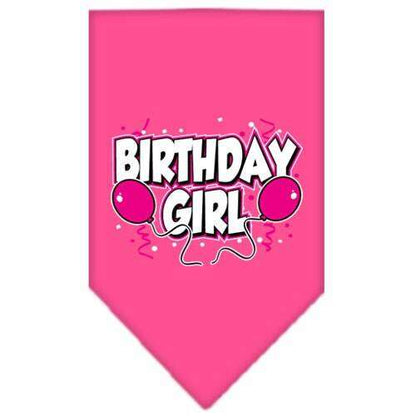 Pet and dog bandana with "Birthday Girl" or "Birthday Boy" screen print, cotton, durable, machine washable.