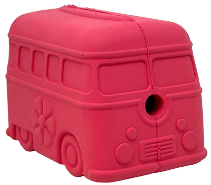 Red Retro Van Durable Chew Toy - Long-Lasting Treat Dispenser for Dogs