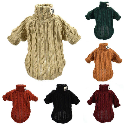 Winter warm knitted turtleneck sweater for small dogs and cats in cozy thick fabric