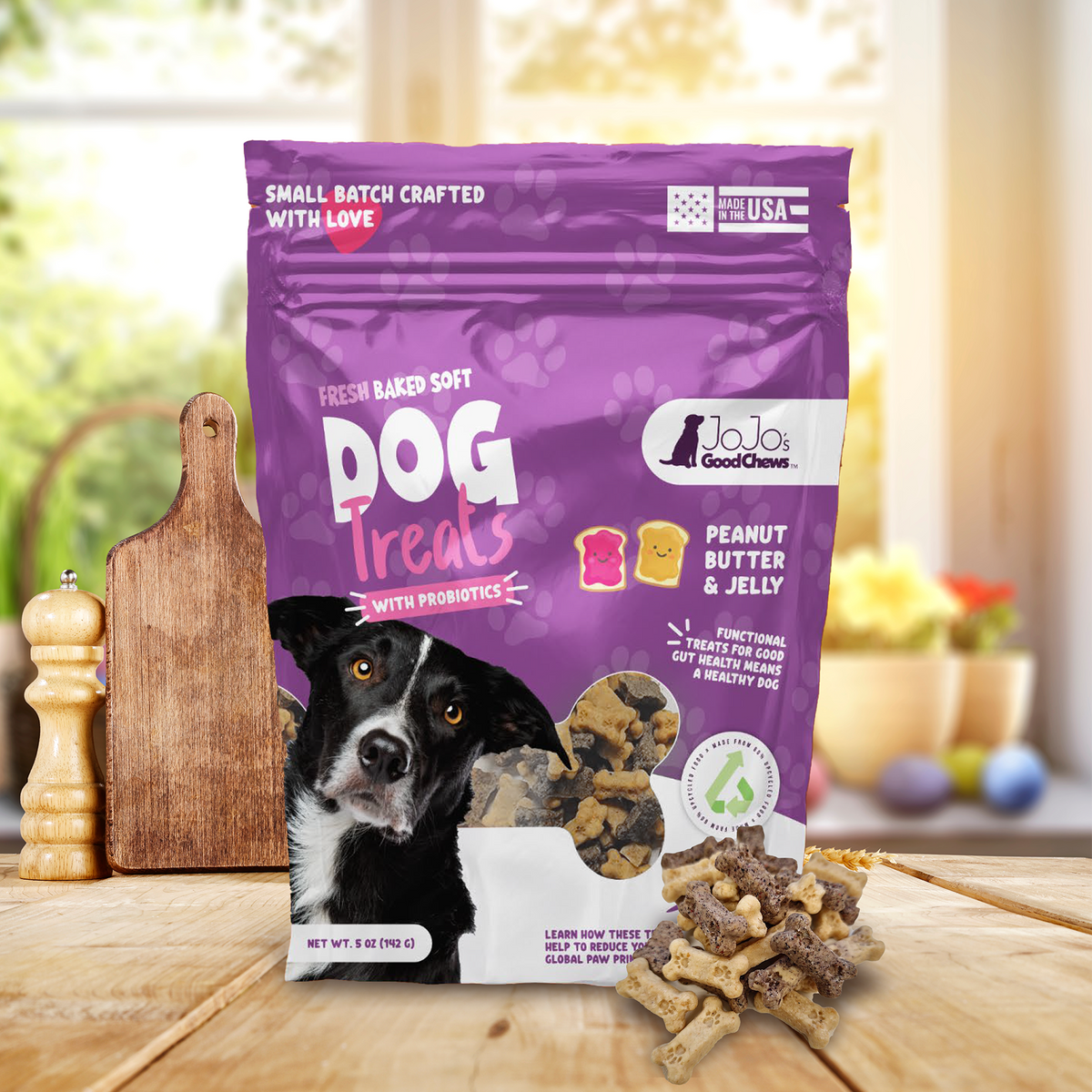 JoJo Good Chews peanut butter and jelly soft dog treats 2-pack
