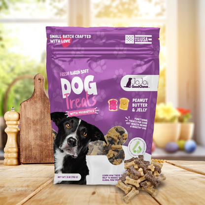 JoJo Good Chews peanut butter and jelly soft dog treats 2-pack