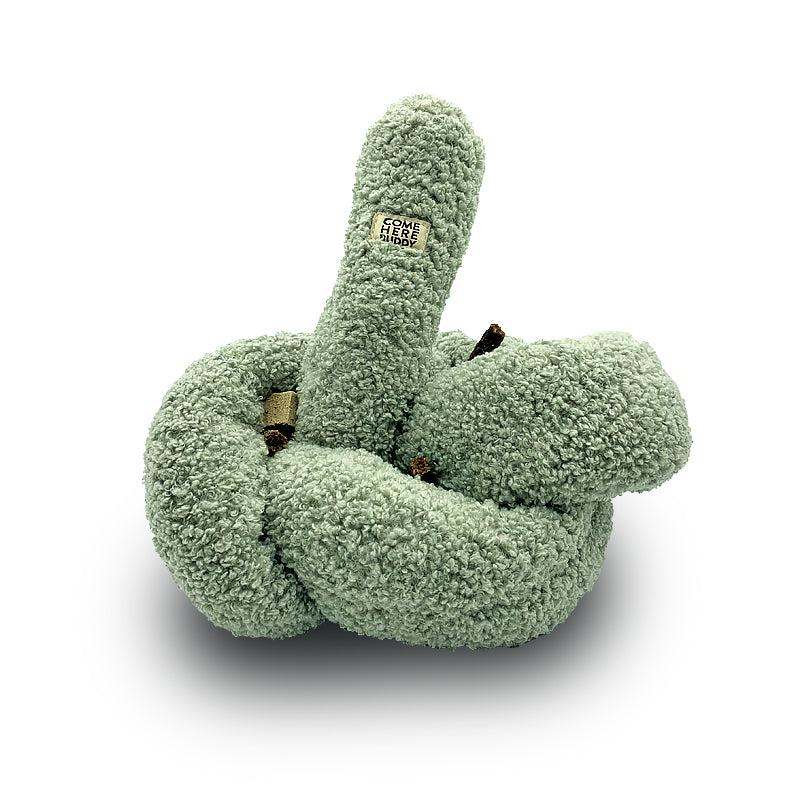 Knott plush velvet dog toy for interactive play