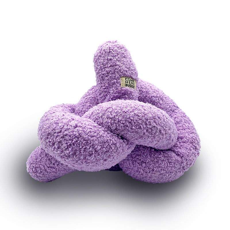 Plush velvet Knott dog toy for interactive play
