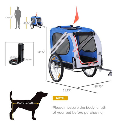 Bike Trailer Cargo Cart for Dogs & Pets - Heavy Duty Weather Resistant