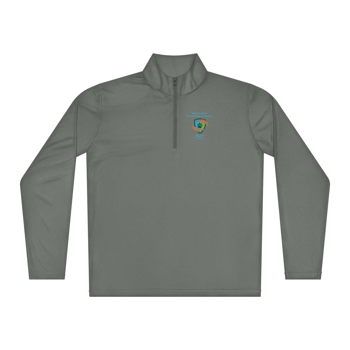 Lightweight quarter-zip pullover made of moisture-wicking polyester