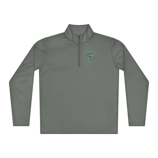 Lightweight quarter-zip pullover made of moisture-wicking polyester