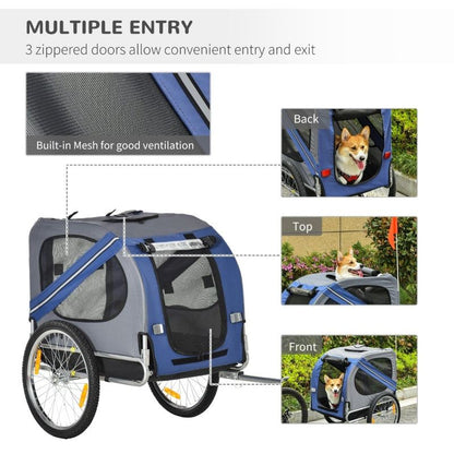 Bike Trailer Cargo Cart for Dogs & Pets - Heavy Duty Weather Resistant