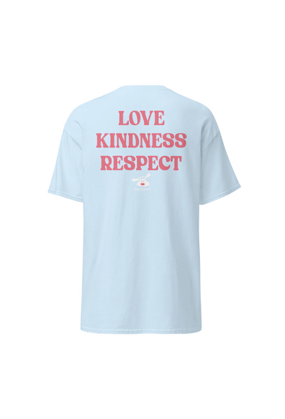 Treat People Like Dogs T-shirt - Kindness Reminder in Soft Light Blue