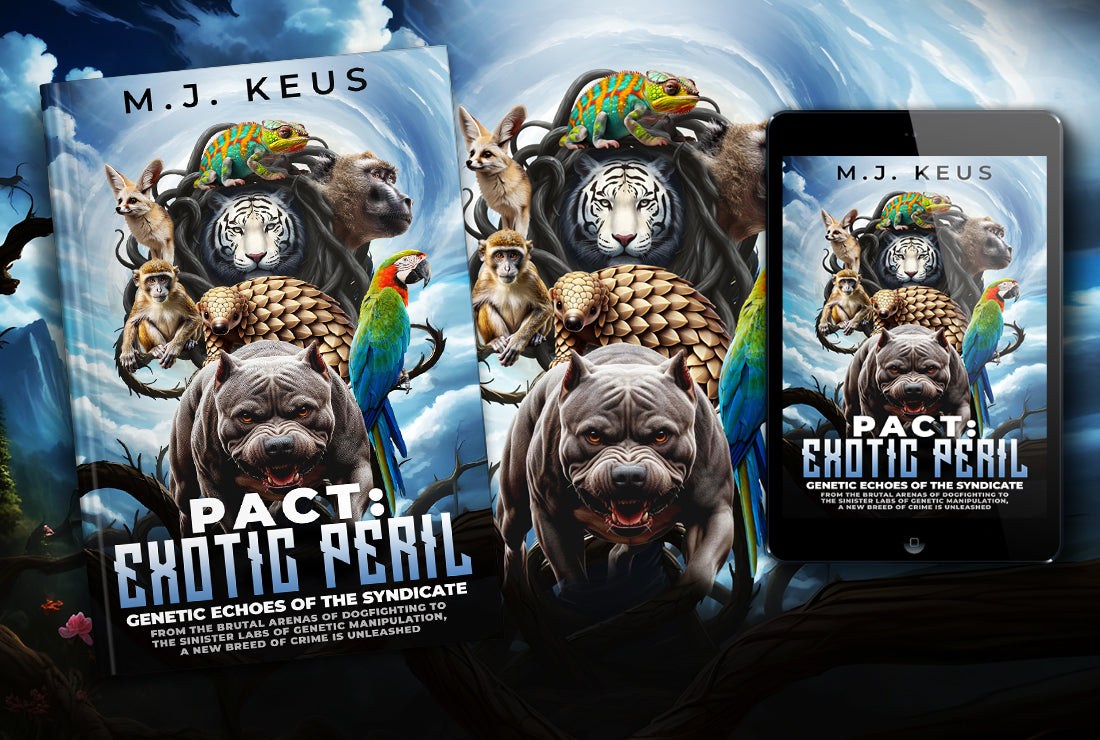Cover of PACT: Exotic Peril Volume 2 ebook by M.J. Keus featuring a dark, intense design with global and biological threats theme