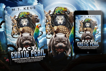 Cover of PACT: Exotic Peril Volume 2 ebook by M.J. Keus featuring a dark, intense design with global and biological threats theme