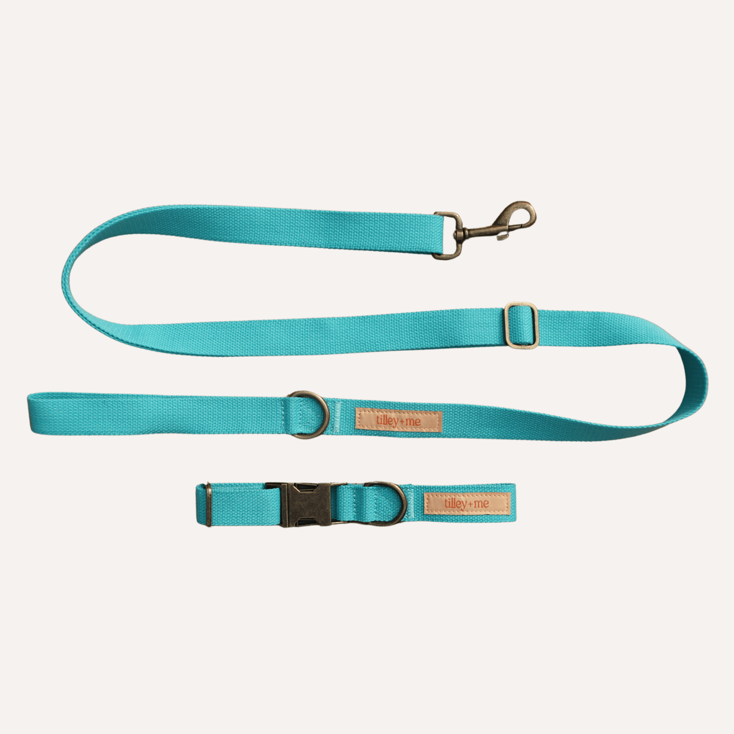 Malibu Sunset sustainable hemp cotton adjustable dog leash with brass hardware