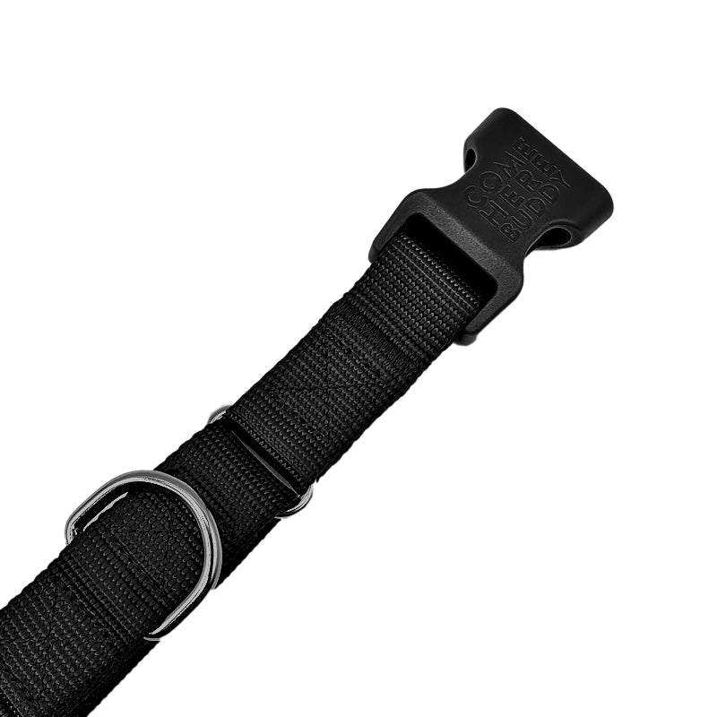 Durable martingale dog collar with dual-loop design and buckle