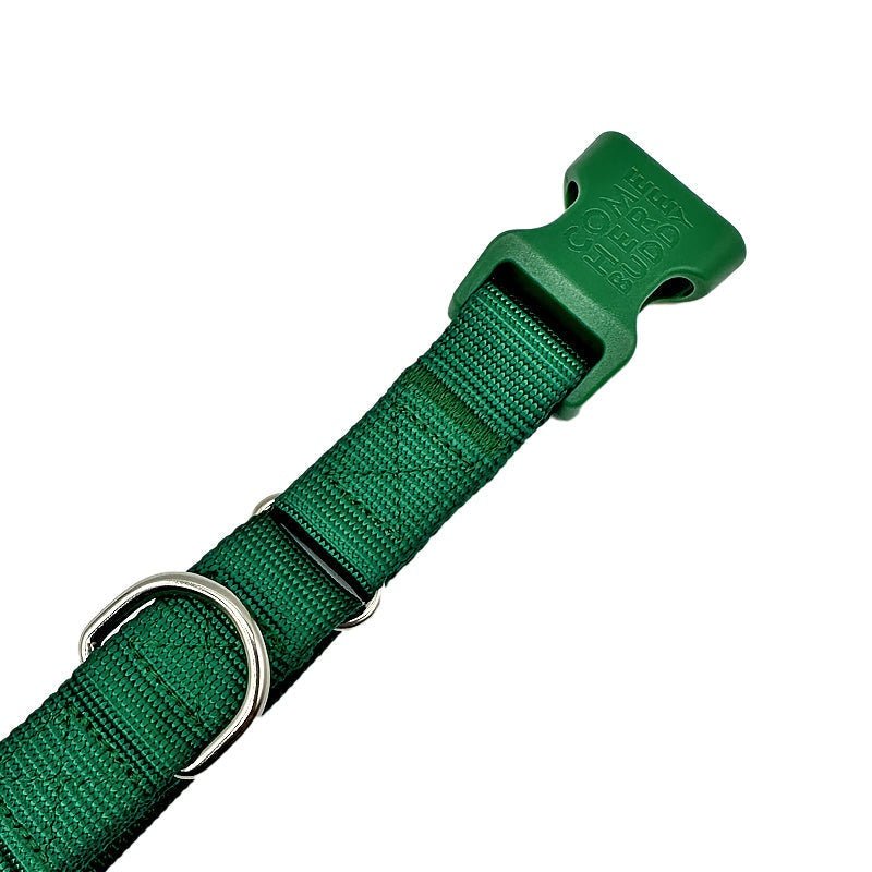 Durable nylon martingale dog collar with fast-release buckle