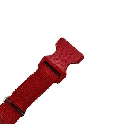 Durable nylon martingale dog collar with fast-release buckle