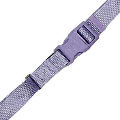 Durable nylon martingale dog collar with fast-release buckle and D-rings