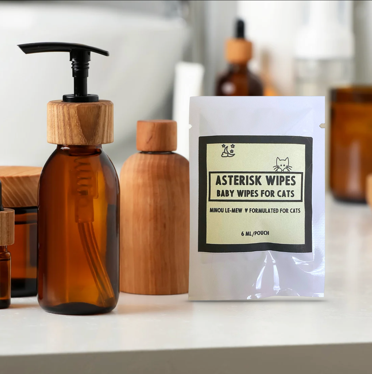 Asterisk Wipes | Botanical Cat Hygiene Wipes | Grooming | Minou Le-Mew