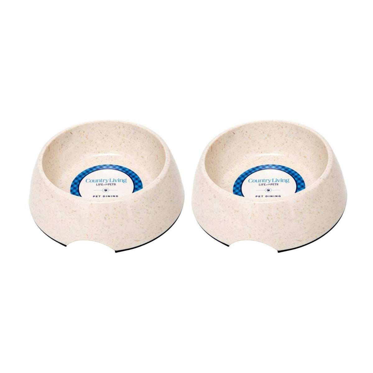 Set of 2 white natural fiber dog bowls by White Swan