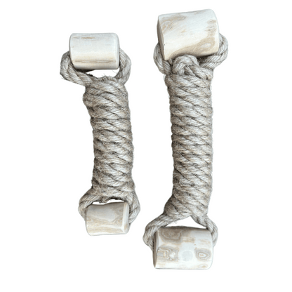 Eco-friendly hemp rope and coffee wood durable dog chew toys for interactive play