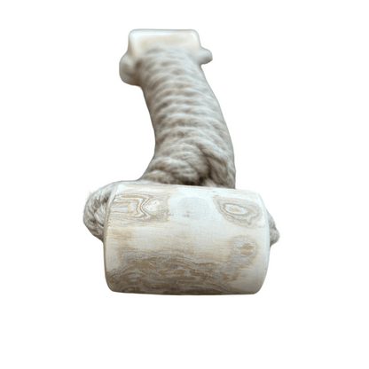 eco-friendly hemp rope and coffee wood durable dog chew toy