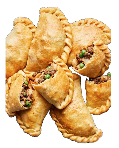 Organic beef EmPAWnadas dog treats with peas in soft whole-wheat pastry, handmade and baked fresh