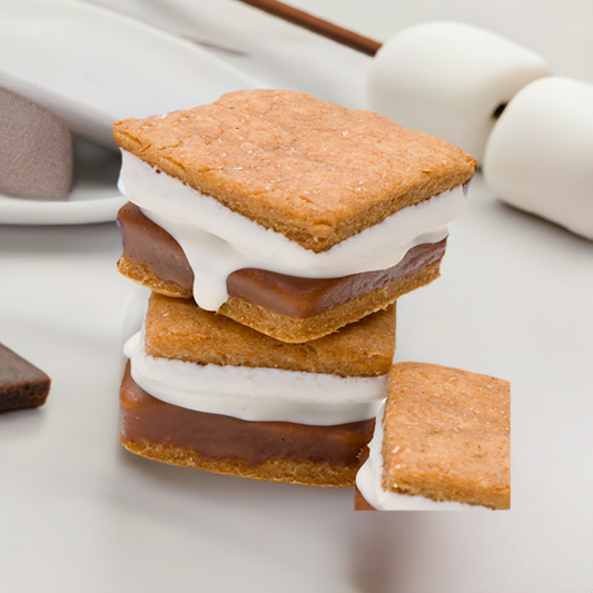 Campfire s'mores organic dog treats with peanut butter and carob flavor
