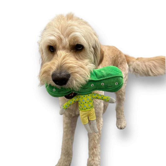 Pea nose work dog toy with squeaky pea pods