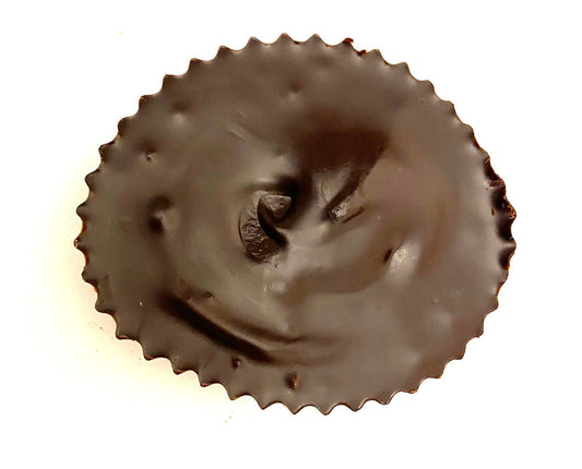 Organic peanut butter cup dog treat made with natural ingredients for pets